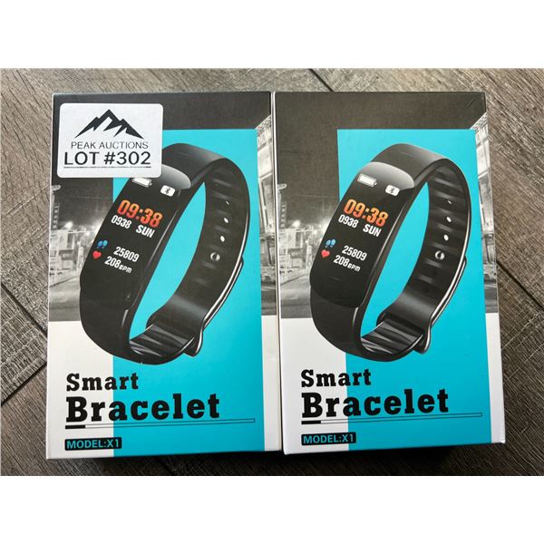 *NEW* Lot of 2 X1 Smart Bracelets/Fitness Activity Trackers w/ Bluetooth