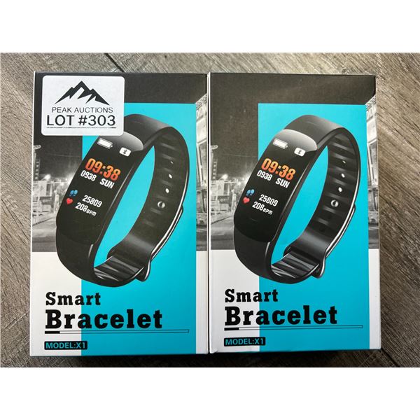 *NEW* Lot of 2 X1 Smart Bracelets/Fitness Activity Trackers w/ Bluetooth