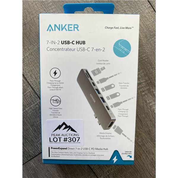 *NEW* Lot of 1 ANKER Powerexpand 7-in-2 USB-C Media Hub for Macbook