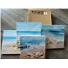 Image 1 : *NEW* Lot of 1 Set of 4pcs Ocean Wall Art Canvases