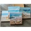 Image 2 : *NEW* Lot of 1 Set of 4pcs Ocean Wall Art Canvases