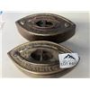 Image 2 : *USED* Lot of 2 Antique Flat Sad Irons