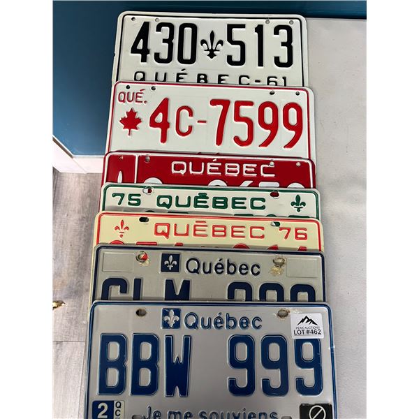 *USED* Lot of 7 Assorted Quebec License Plates