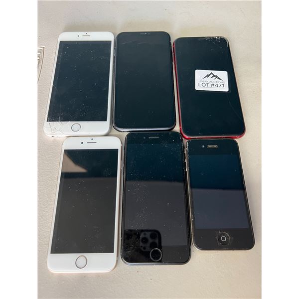 *USED* Lot of 6 Assorted iPhones