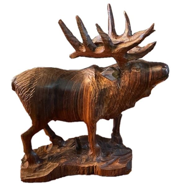 Wooden Sculpture - Moose