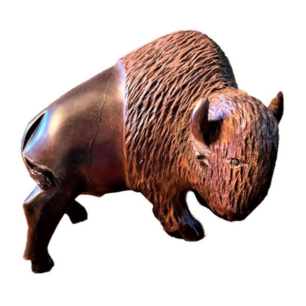 Wooden Sculpture - Bison