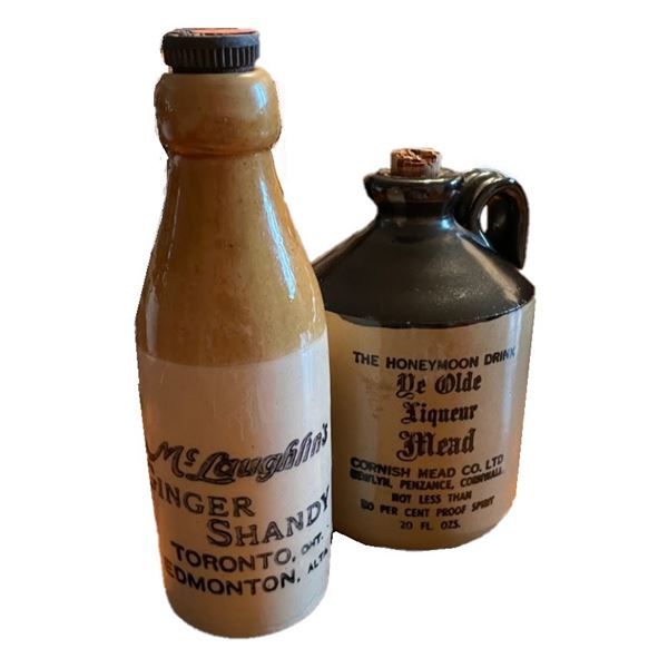 Pottery Bottles - Ginger Shandy and Mead WITH CORKS