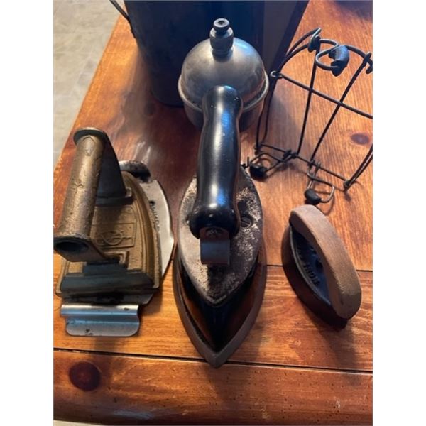 Collection of Antique Irons with Handles