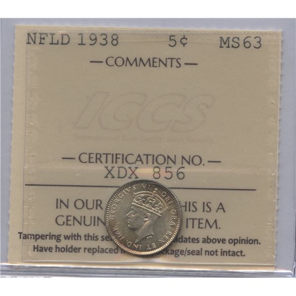 1938 Newfoundland Five Cents