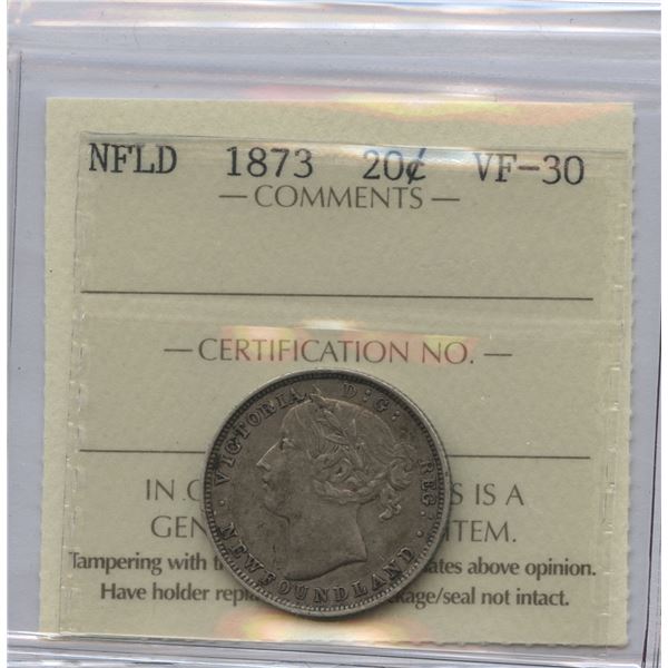 1873 Newfoundland Twenty Cents