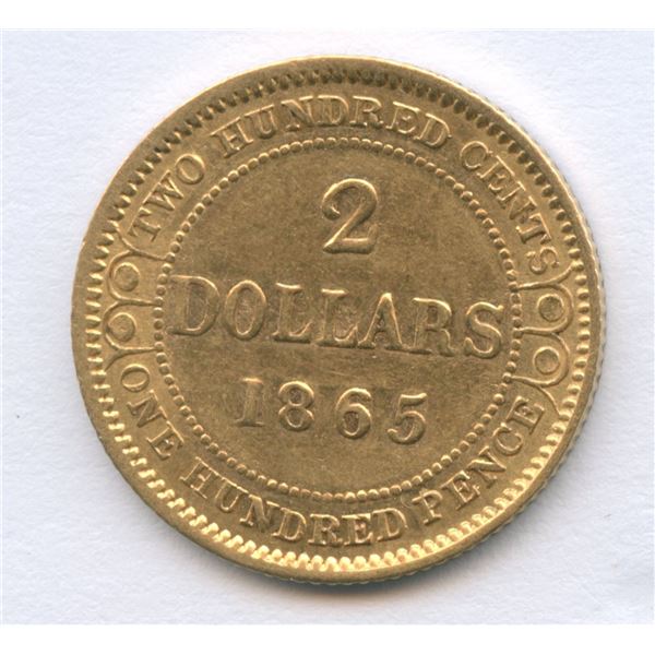 1865 Newfoundland $2 Gold