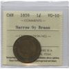 Image 1 : 1859 One Cent - Narrow 9; Brass