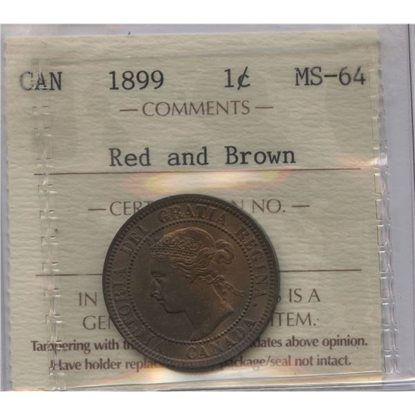 1899 One Cent - Repunched 9