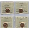Image 1 : One Cents - Lot of 4 ICCS Graded Coins