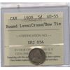 Image 1 : 1909 Five Cents - Round Leaves; Cross/Bow Tie
