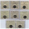 Image 1 : Five Cents - Lot of 8 ICCS Graded Coins