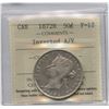 Image 1 : 1872 Fifty Cents - Inverted A/V Variety