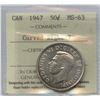Image 1 : 1947 Fifty Cents - Curved Right 7