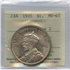 Image 1 : 1935 Silver Dollar - JOP