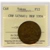 Image 1 : Lower Canada Halfpenny, 1812 - Seated Justice Token