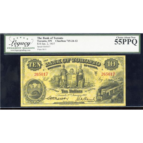 Bank of Toronto $10, 1937