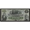 Image 1 : Westmorland Bank $2, 1861 - Remainder