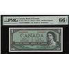 Image 1 : Bank of Canada $1, 1954 - Low Serial #6