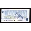 Image 1 : Bank of Canada $5, 1986 - Solid Serial Number