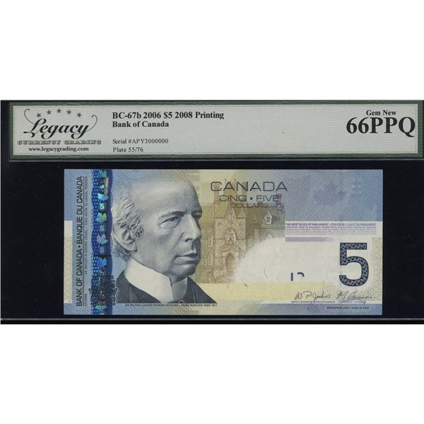 Bank of Canada $5, 2006 - Million Serial Number