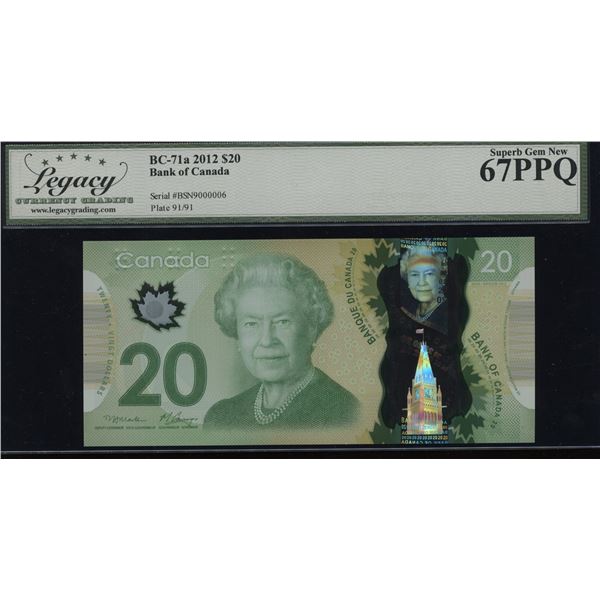 Bank of Canada $20, 2012 - Rotator/Swims