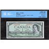 Image 1 : Bank of Canada $1, 1954 - Devil's Face - Transitional Prefix