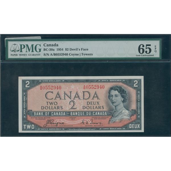 Bank of Canada $2, 1954 - Devil's Face