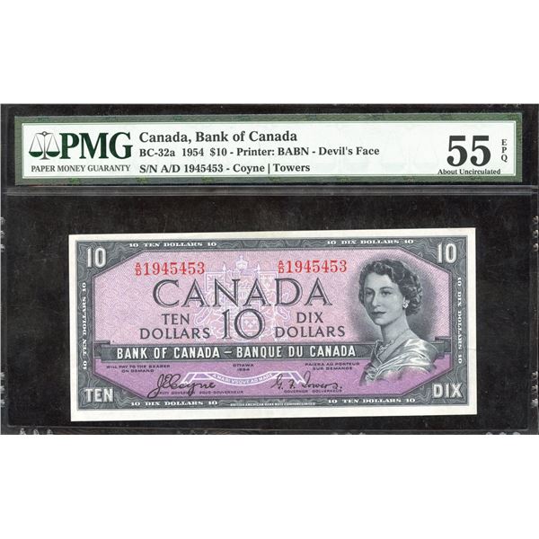 Bank of Canada $10, 1954 - Devil's Face