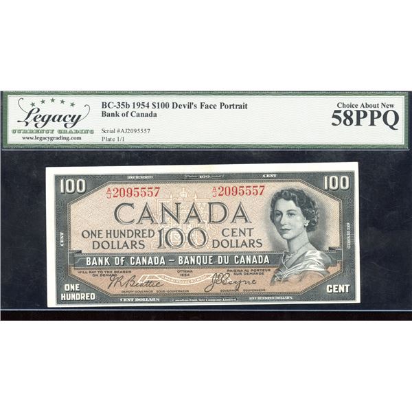 Bank of Canada $100, 1954 - Devil's Face