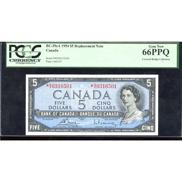 Bank of Canada $5, 1954 - Replacement