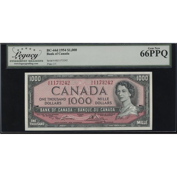 Bank of Canada $1000, 1954 Consecutive Pair