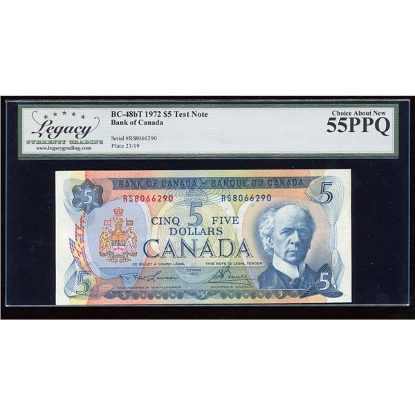 Bank of Canada $5, 1972 - Test Note