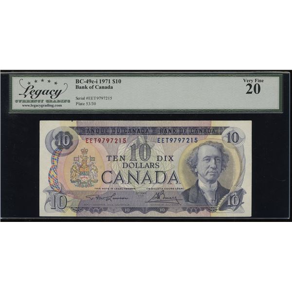 Bank of Canada $10, 1971 - Rare EET Prefix