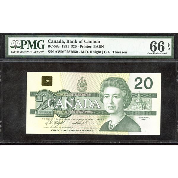 Bank of Canada $20, 1991 - Transitional Prefix