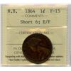 Image 1 : 1864 New Brunswick One Cent - Short 6; E/F