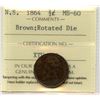 Image 1 : 1864 Nova Scotia Half Cent - Rotated Die