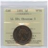 Image 1 : 1891 One Cent - Large Leaves, Small Date