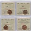 Image 1 : Lot of 4 ICCS Graded One Cents