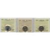 Image 1 : 1944, 1958 & 1959 Five Cents - Lot of 3 ICCS Graded