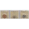 Image 1 : Canadian ICCS Graded Lot of 3 Coins