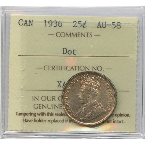 1936 Twenty-Five Cents - Dot