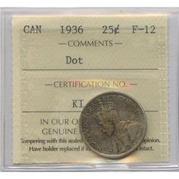 1936 Twenty-Five Cents - Dot