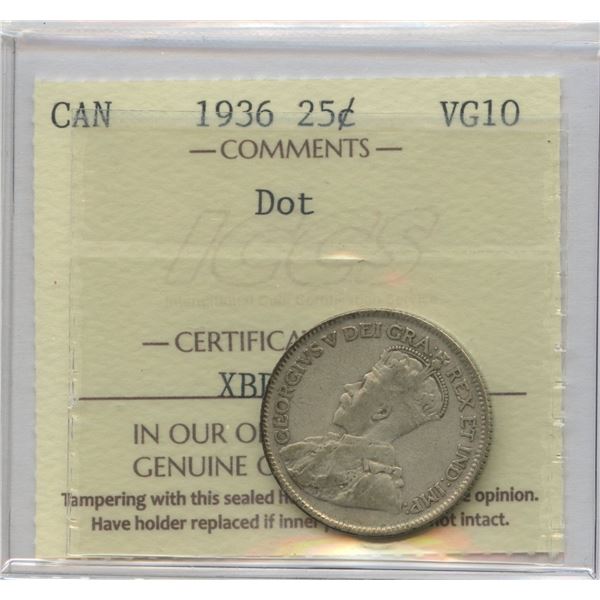 1936 Twenty-Five Cents - Dot