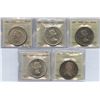 Image 1 : Lot of 5 ICCS Graded Silver Dollars