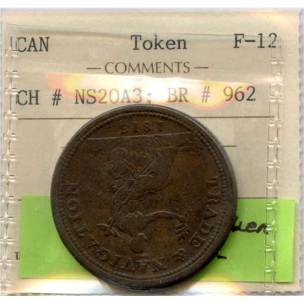 Province of Nova Scotia One Penny Token, 1815